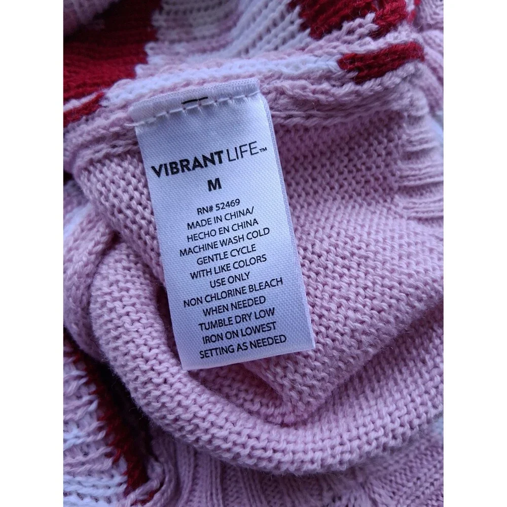 Vibrant Life Pet Sweater for Dogs Pink Boss Lady Bows Medium
